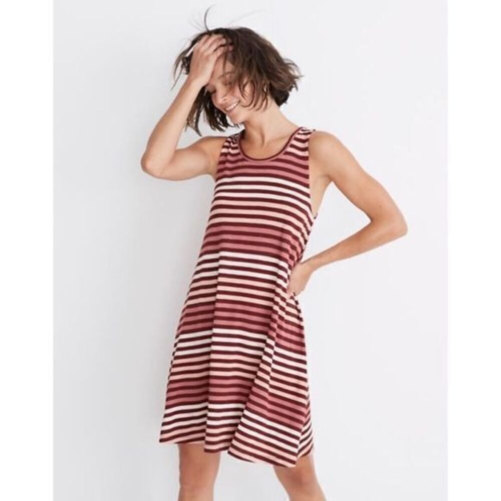 Madewell highpoint sulley striped tank dress small